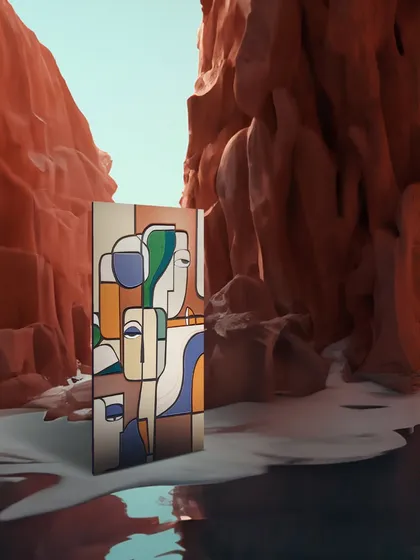 Art that speaks, design that transforms. This exquisite wall panel is an exploration of perception, with an interplay of forms and colors that reshapes any space, adding depth, character, and artistic impact.