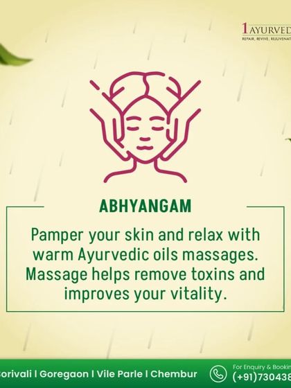 Abhyangam, or warm Ayurvedic oil massage, is essential for monsoon wellness. This practice helps remove toxins that can accumulate during the season and improves overall vitality and skin health.