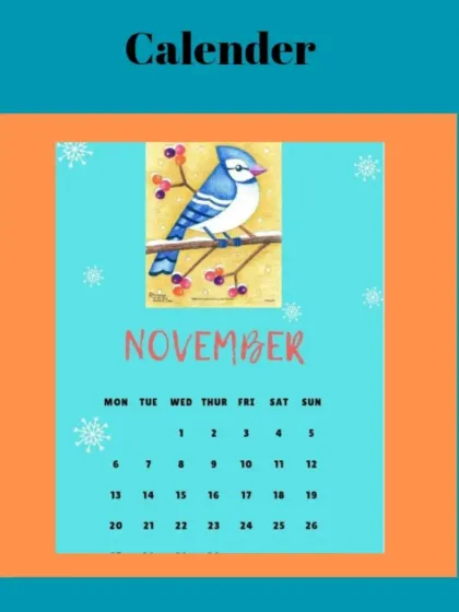 In this project, students design a calendar page, learning to combine a beautiful illustration with the practical grid layout of a calendar.