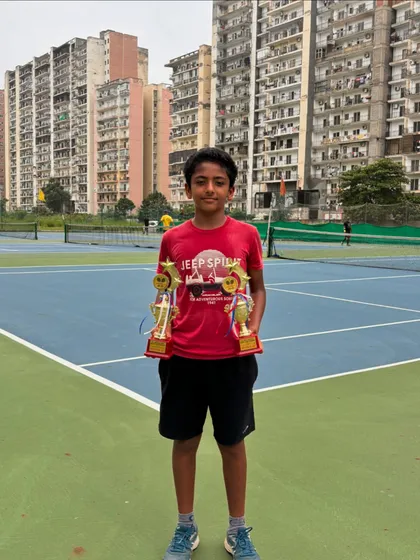 Another week, another title for Nayan Khatri. He was the joint-winner for both Singles and Doubles at the AITA National Series Under-12 Event in Jaipur. We're aiming for the Top 10.
