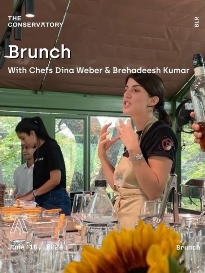 A snapshot from our second-anniversary event, '4 Hands Multiverse'. This brunch session captures the celebratory and collaborative spirit of The Conservatory, bringing chefs and guests together for a special meal.