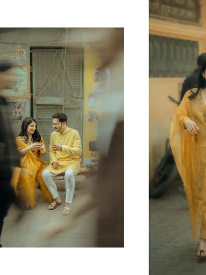 An artistic shot using motion blur to capture a couple sitting together, with the surrounding city life moving around them.