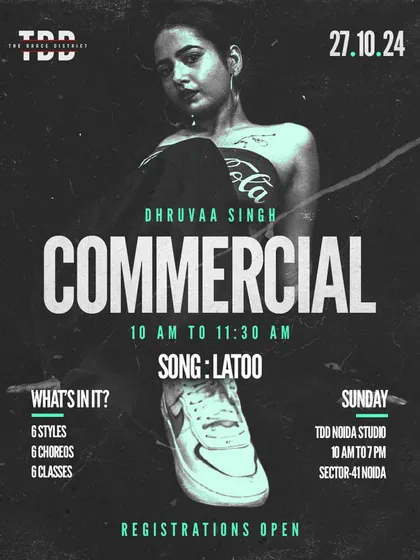 Our Commercial workshop will be set to the track "Latoo". Get ready to kick off the Intensive with a high-energy routine.