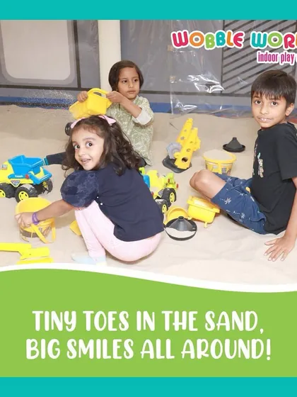 Tiny toes and big smiles are guaranteed in our sensory sand pit. We provide a clean, safe, and fun environment for kids to dig, build, and explore with plenty of toys.