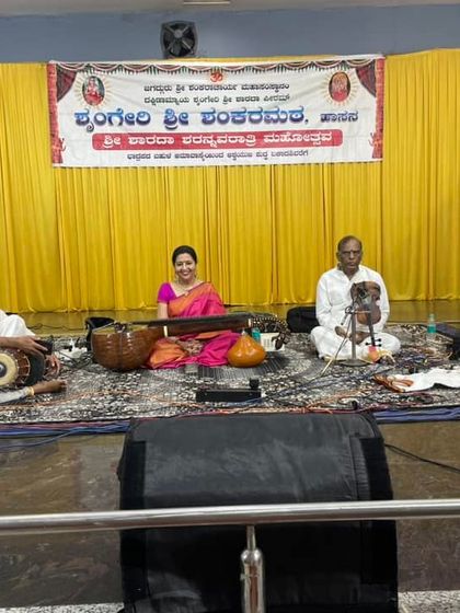 A happy moment during my Vijayadashami concert at Sringeri Shankar Mutt in Hassan. Ending the Dasara festival with music in front of Sharadamba was a beautiful experience.