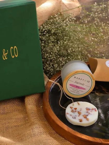 My 'Radiant Diwali Treasures Gift Box', a curated collection of handcrafted soaps and candles for a special festive gift.