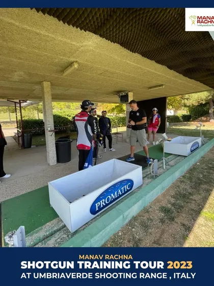 Our shooters training at the Promatic-equipped ranges in Italy. We ensure our athletes train with the best equipment available globally.