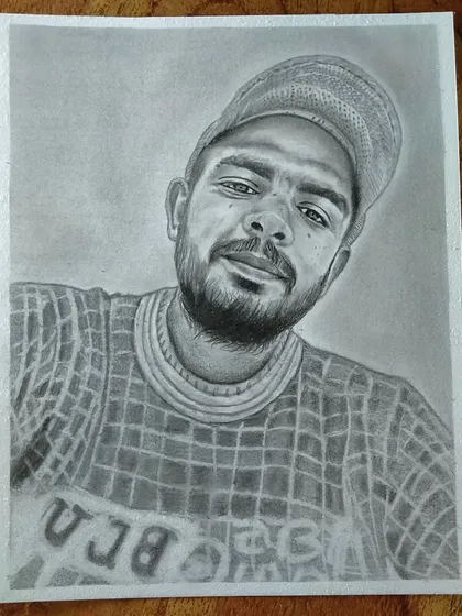 A casual portrait of a man in a cap. I can work with any style of photo you send me.