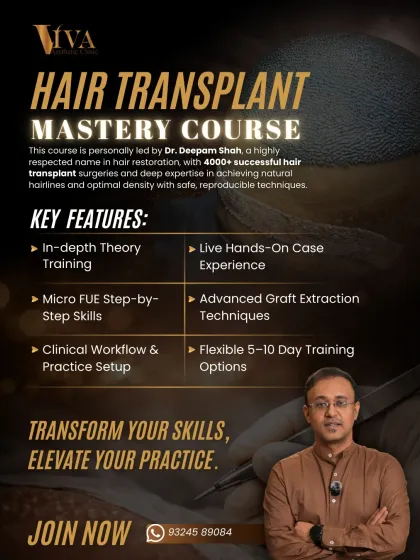 I am passionate about sharing my knowledge. This is an announcement for my Hair Transplant Mastery Course, where I offer hands-on training to other doctors looking to elevate their skills in hair restoration.