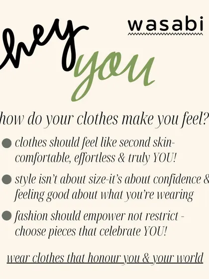 I truly believe your clothes should celebrate you. Style isn't about size, it's about confidence and feeling good. I choose to design pieces that empower you, not restrict you.