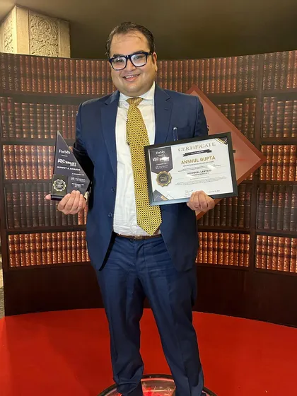 We are honored that our Managing Partner, Anshul Gupta, was recognized in the Forbes India Legal Powerlist 2022. This is a testament to our firm's dedication to delivering successful outcomes for our clients.