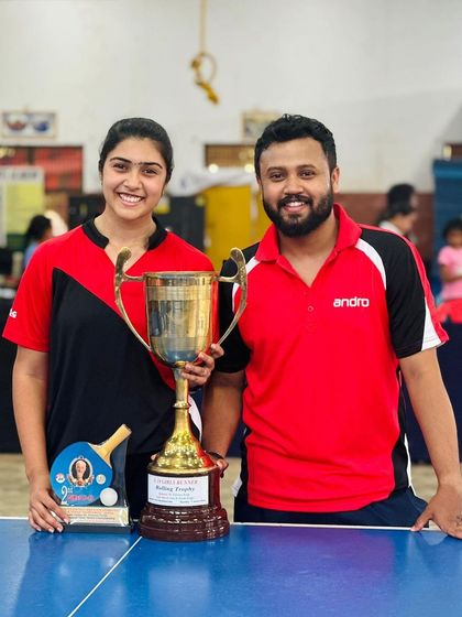 A proud moment for coach and player. I am here with Charvi after she secured the runner-up position at the AP state championship.