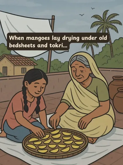 Do you remember helping your dadi dry mangoes on the terrace, laid out on old bedsheets? These simple moments are the inspiration behind our pickles. We want to bring back that feeling of home, tradition, and the simple joys of childhood with every spoonful.
