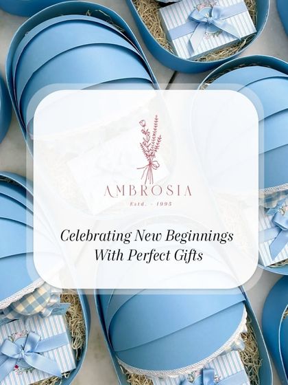 Celebrating new beginnings with the perfect gifts. Our blue cradle boxes are a signature design for baby announcements, combining elegance and charm.