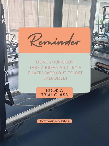 A reminder to move your body and get energized. Our studio is waiting for you. Book a trial class to experience the Flow House difference.