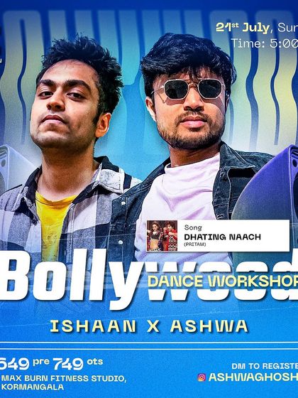 Poster for my 'Dhating Naach' workshop in Koramangala.