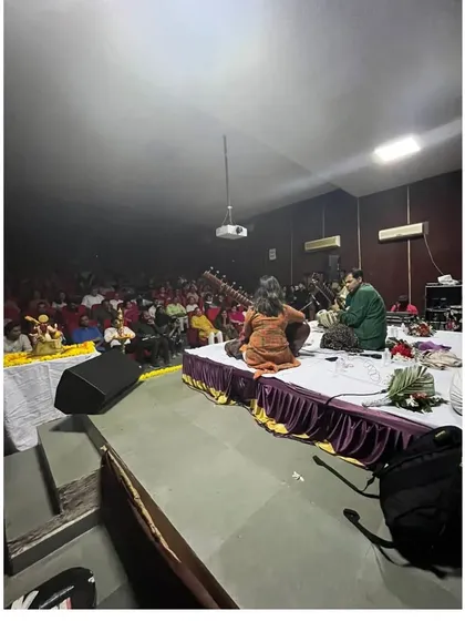 A view from the back of the stage during a packed concert in Surat. The energy from the audience fuels every beat I play.