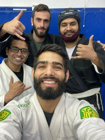 A happy group of four after a session focused on technique and drilling in the Gi.