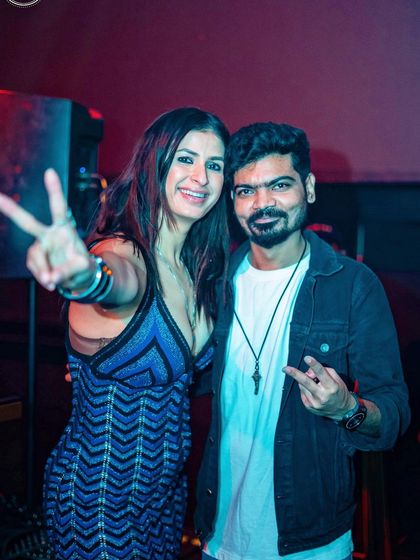 Sharing a moment with Sonia Birje after an amazing Indohouse set with DJ Aqeel. Her energy on stage is infectious.
