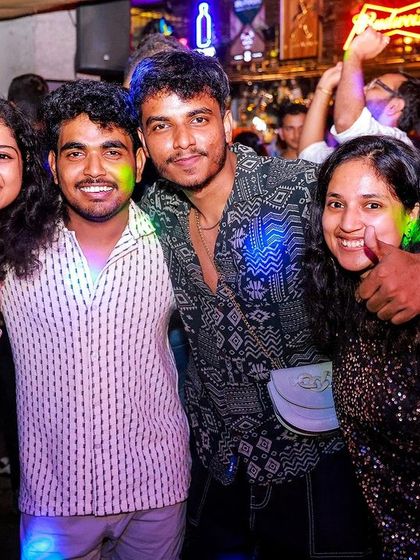 The crowd at Koramangala Social is always full of life. It's a mix of dancing, singing, and just having a great time with friends.