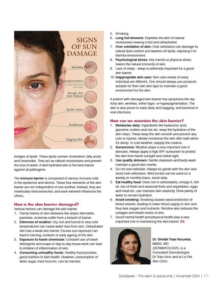This page from my StyleSpeak article lists the various factors that can damage the skin barrier, from sun exposure and harsh chemicals to lack of sleep. I also provide actionable tips on how to maintain and repair it.