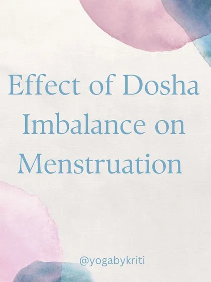 This graphic introduces the topic of how dosha imbalances can affect menstruation, helping women identify potential root causes of their discomfort.