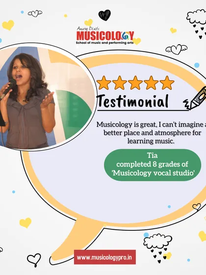 "I can't imagine a better place and atmosphere for learning music." A testimonial from Tia, who completed 8 grades of our Vocal Studio course.