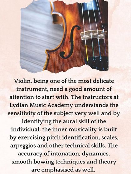 Learning the violin requires patience and precision. Our instructors build a student's inner musicality through pitch identification, scales, and smooth bowing techniques, ensuring a beautiful tone and accurate intonation.