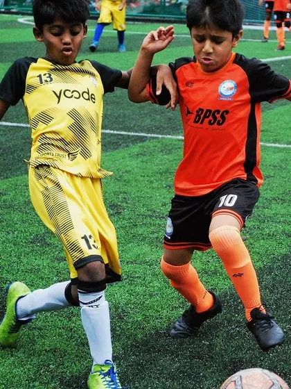 The journey to elite starts young. Here, our Under-9 players compete with focus and determination in the KSFA Youth Premier League, learning to challenge for the ball and play as a team.