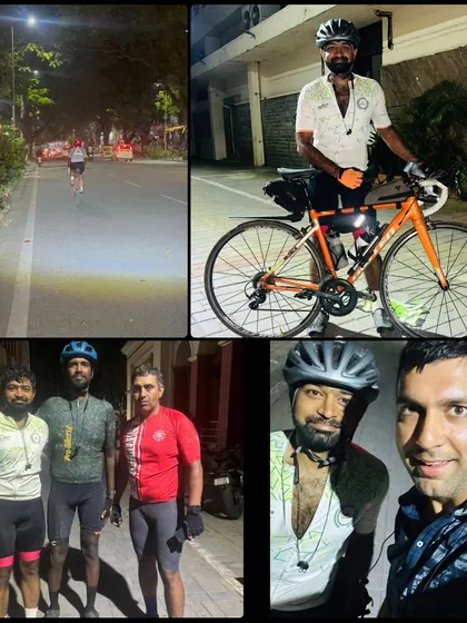 A collage capturing the moments from the Jog Falls 1000K BRM. This ride, known as a redemption ride for many, takes cyclists through the dense forests of the Western Ghats.