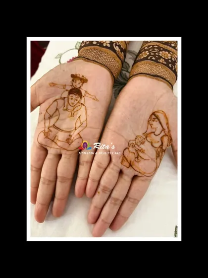 The initial outline for the parent and child portraits, showing the care and detail that goes into creating these personalized figures.