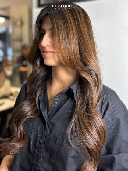 A side view of the elegant style, showing how the layers create a beautiful shape.