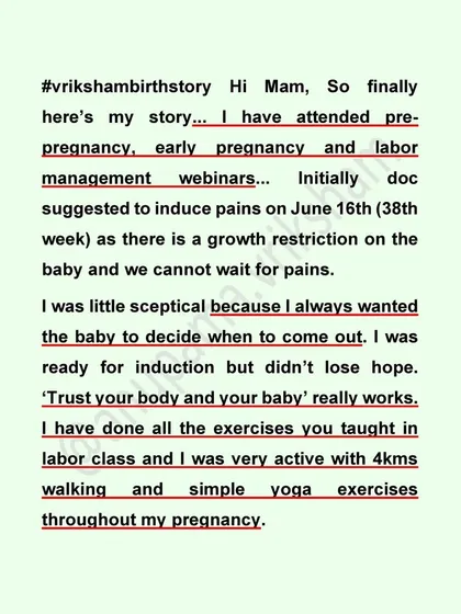 This mother wanted her baby to decide when to come out, and her wish came true. Even though induction was suggested, her water broke naturally while she was doing yoga.