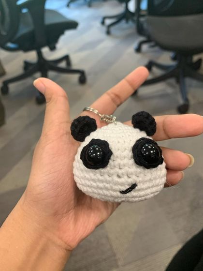 This handmade panda keychain is all about those big, sweet eyes. It's a fun and simple design that brings a lot of personality.