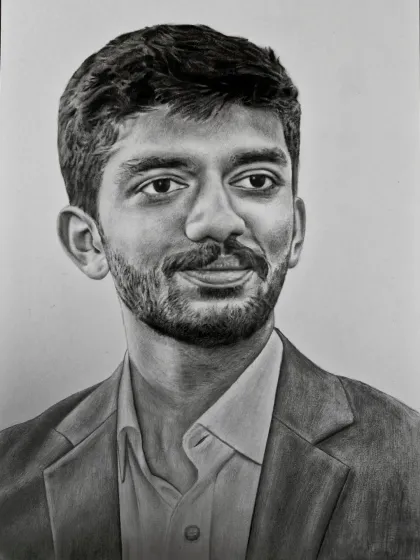 A portrait of the World Chess Champion, D. Gukesh. I enjoy celebrating Indian talent through my art.