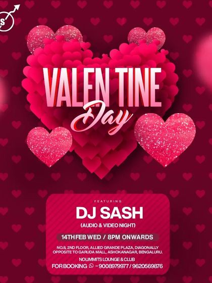 The official Valentine's Day party poster, where I play a special audio and video set.