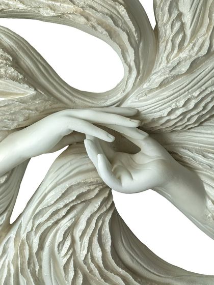 The hands in "The Awakening Cycle" (Series 2) almost touch, symbolizing a moment of introspection and the gentle connection to one's inner self. This is a powerful mudra of self-love.