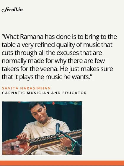 Another quote from the Scroll.in article. It highlights my goal of making the veena "sing" and connect with the audience through its lyrical quality.