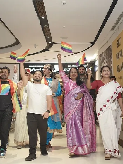 Leading a Pride walk with our friends and community. We believe in being bold, being proud, and celebrating who we are.