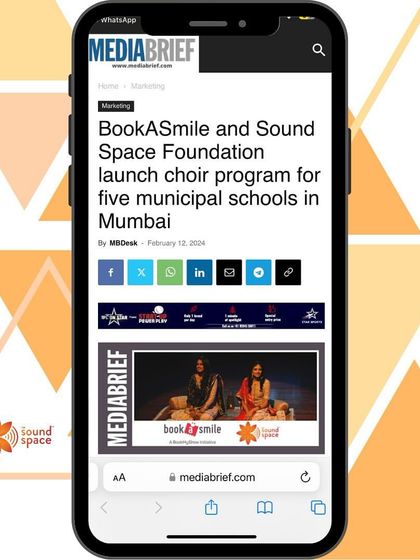 MediaBrief covered our partnership with BookASmile to launch a choir program for five municipal schools in Mumbai. We are thrilled to expand our reach and bring the power of choral singing to more students.