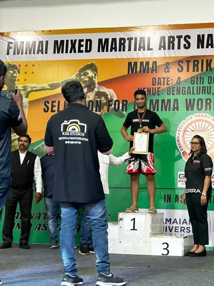 This is what we train for. Seeing my student, Almeer, on the number one podium at the FMMAI Mixed Martial Arts National Championship is a testament to his trust in our ecological training methods. We build champions from scratch.