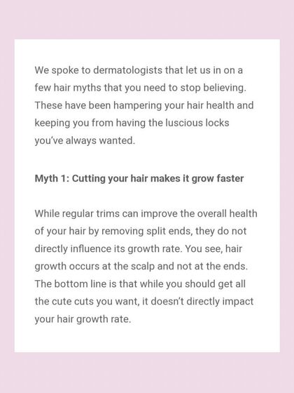 A recap of Myth 1 from my Brides Today feature: hair growth happens at the scalp, not the ends, so cutting your hair does not directly impact its growth rate.