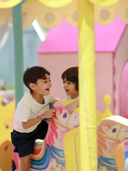 Around and around we go. Our gentle mini carousel is perfect for our younger visitors, offering a whimsical ride and lots of giggles.