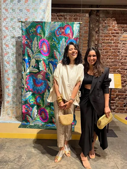 At a beautiful exhibition celebrating the history and versatility of Benarasi weaves. It's so inspiring to see how these traditional fabrics can be used in modern design.