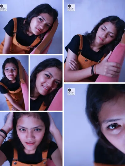 This collage captures the many "moods" of a teenager in a single frame. From playful smiles to thoughtful gazes and intense close-ups, this session was all about letting her express her personality freely.