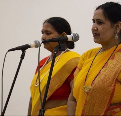 Members of our Mother's Choir gracing the stage. It's inspiring to see students of all ages and backgrounds share their musical talents at our showcases.