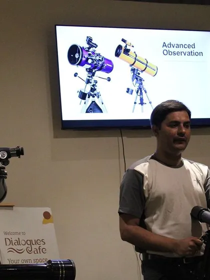 An expert shares his knowledge on advanced observation techniques during our skygazing session. These events are all about making astronomy accessible and fun for everyone.