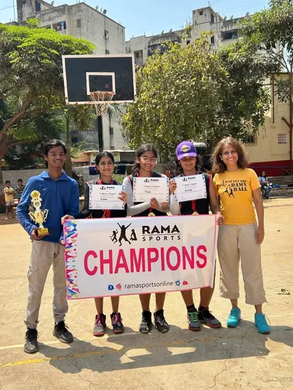 Our U-16 girls team celebrating their championship victory at the Rama Sports tournament. Teamwork and intelligence win championships.