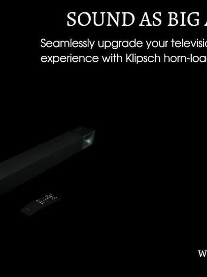 For a minimalist setup, we recommend high quality soundbars like the Klipsch Cinema Series. These systems include a wireless subwoofer and use horn loaded technology to create a wide, cinematic soundstage that is a significant upgrade over TV speakers.