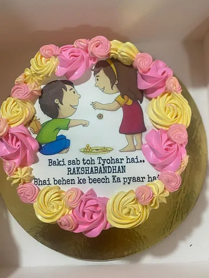 A sweet Rakshabandhan cake celebrating the bond between a brother and sister.